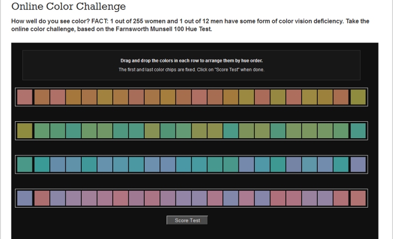Try this colour sorting test